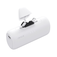 爱沃可[3C认证可上飞机]LPS002 快充尾插移动电源 5000毫安/lightning+type-c适用/白色