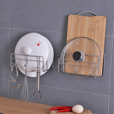 厨房免打孔锅盖架壁挂墙上双层挂式法耐(FANAI)菜板架案板收纳架多功能置物架