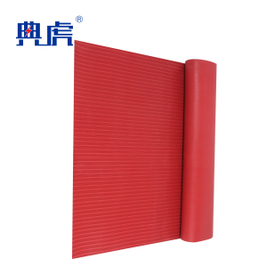 典虎 绝缘橡胶垫 红色条纹 25kv 10米*1米*8mm 卷
