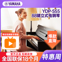YAMAHA雅马哈YDP-S55B电钢琴立式专业88键重锤三踏板儿童成人智能电子钢琴黑色官方标配+全套配件