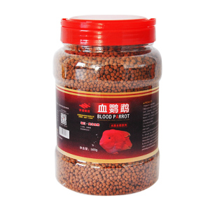 血鹦鹉鱼鱼食增红增色热带鱼鱼粮观赏鱼鱼饲料红鹦鹉鱼食财500g