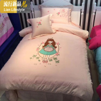 公主风棉可爱四件套棉被套床单少女心床上用品女孩儿童三件套 三维工匠