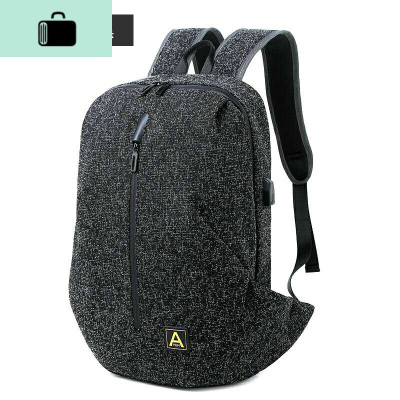 百搭双肩包男女背包学生书包电脑包大容量防泼水休闲包帆布包NEW LAKE 升级版锐黑带USB接口