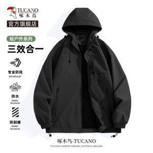 啄木鸟摇粒绒外套男款秋冬季2025新款灰色抓绒衣男士冲锋衣内胆Y