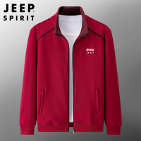 JEEP SPIRIT吉普卫衣男春秋开衫外套男夹克休闲运动立领衣服