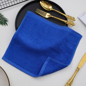 纯棉小方巾全棉四角毛巾擦手抹布-70g蓝色(10条装)尺寸35*35cm