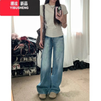 YIBUSHENG灰色掐腰内搭短袖正肩t恤女修身半袖上衣设计感短款季微胖显瘦