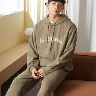 [2件8.8折]唐狮加绒卫衣男冬季新款加厚卫衣休闲运动户外保暖潮