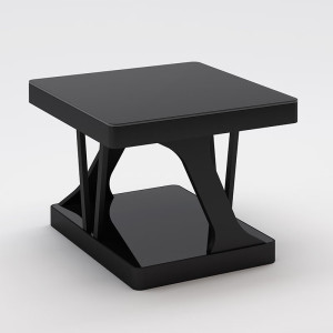绵冠 钢化玻璃茶几创意办公茶几会客方茶几 60*60*43cm