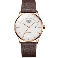 卡梭(KASSAW)手表男女士全自动机械表皮带日历防水男表女表时尚商务休闲腕表情侣表K863GL