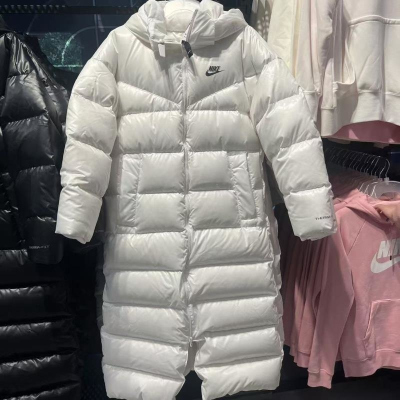NIKE耐克连帽羽绒服运动休闲舒适保暖中长款女装外套DV0571-100 D