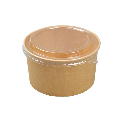 美威能 一次性可降解牛皮纸圆碗带盖