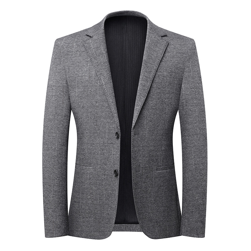 含羊毛秋季商务休闲西装男士修身免烫西服可机洗单西外套