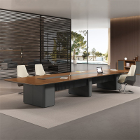 易企采 500*160*75CM不含椅 高档烤漆会议桌长桌简约现代长条桌会议室时尚大中型洽谈桌