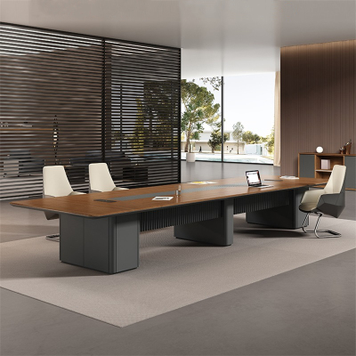 易企采 500*160*75CM不含椅 高档烤漆会议桌长桌简约现代长条桌会议室时尚大中型洽谈桌