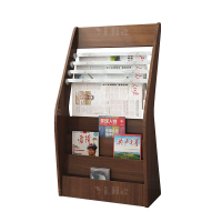 翌嘉 YJ4052910木质报刊架报纸架书报杂志置物架收纳架落地展示架
