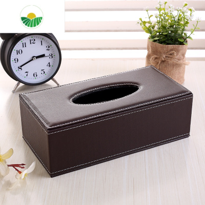三维工匠酒店皮革纸巾盒定制logo欧式简约客厅茶几收纳餐巾抽纸盒家用