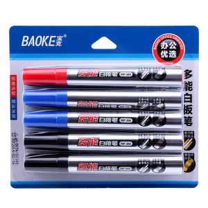 宝克(baoke) MP396白板笔易写易擦教学演示可加墨水纤维笔头办公文具用品 三色可选 12支/盒