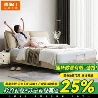喜临门-云图S 真皮双人大床主卧家具现代简约排骨架轻奢婚床2米