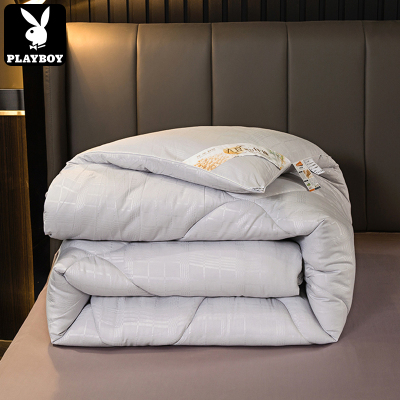 花花公子(PLAYBOY)大豆纤维被子棉被芯加厚保暖亲肤磨毛秋冬被棉被单双人春秋被四季被立体纯色冬被1.8/2/2.2米
