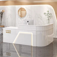 质凡吧台收银台简约现代便利店美容院小型柜台前台接待台 300*60*100cm