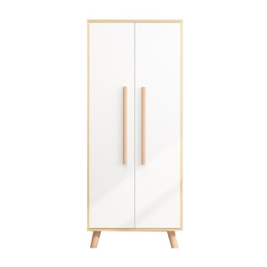 慧采云 简约北欧木质衣柜员工储物柜卧室衣橱柜出租公寓板式组装简易衣柜 二门更衣柜