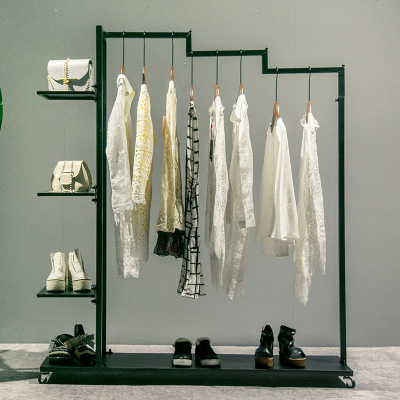 铁艺衣帽架落地客厅挂衣架单杆卧室收纳架简约现代衣服架子可移动