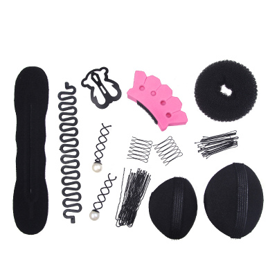 盘发神器懒人简约蓬松丸子头花苞头韩头饰洛滑女盘头发夹造型固定发饰盘发套装10件套