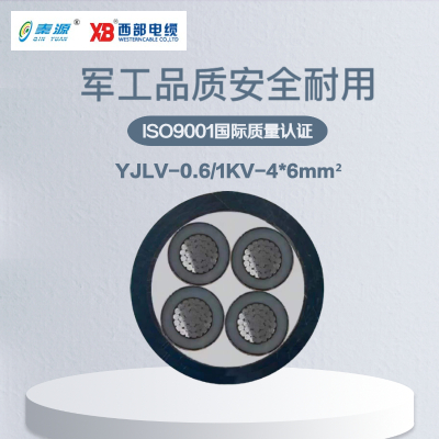 秦源牌 YJLV-0.6/1KV-4*6mm² 铝芯低压电力电缆 元/米 定制商品 联系客服
