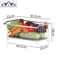 304不锈钢厨房置物架蔬菜架免打孔壁挂蔬菜水果篮子收纳沥水筐 三维工匠