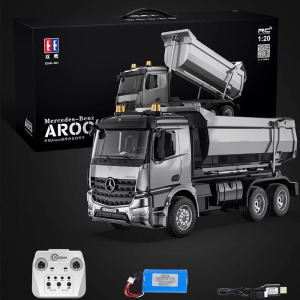 双鹰奔驰电动遥控自卸车翻斗车合金工程车卡车货车儿童玩具车1663