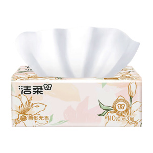 洁柔纸面巾110抽*3层*24包东方花园软抽JR300-24E包-24