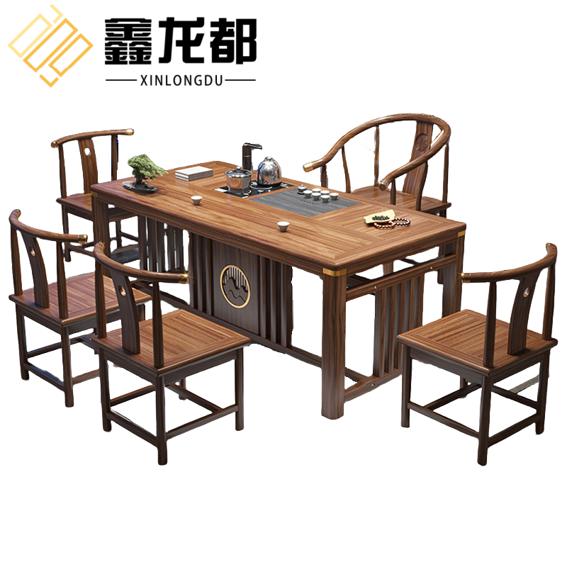 鑫龙都茶桌五椅1.6米套
