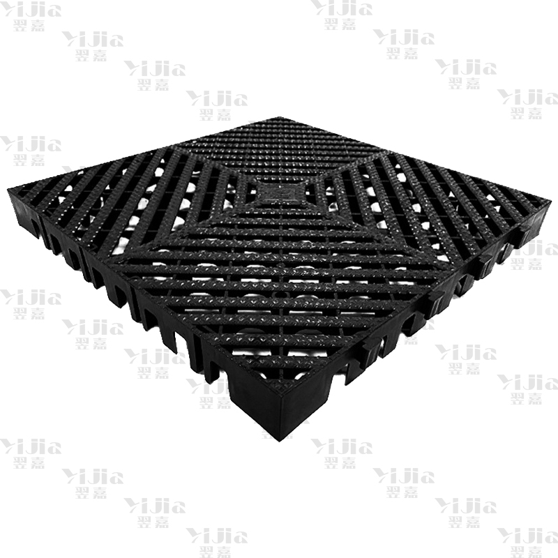 翌嘉 YJ3121324地格栅塑料拼接地板垫网格垫板 黑色
