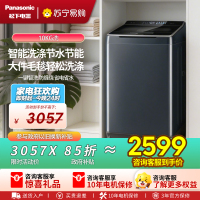 松下(Panasonic)不弯腰波轮洗衣机10kg大容量家用离心洗内衣洗毛毯洗节水防缠绕羽绒服洗XQB100-U12L