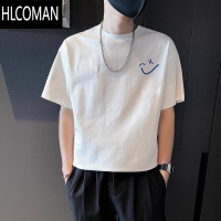 HLCOMAN潮牌男装高级感痞帅衣服夏款2025新款半袖衫短袖t恤男士