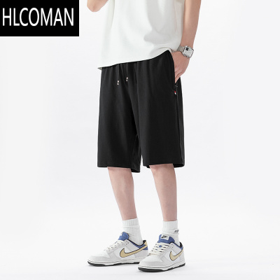 HLCOMAN短裤男运动休闲夏季薄款加肥加大码宽松跑步五分裤针织裤子男