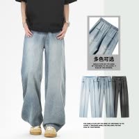 冰氧吧工装牛仔短裤男 夏季吸汗透气五分裤 抽绳宽松大口袋中裤潮