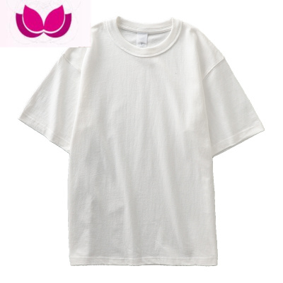 七斓美式320gt恤男夏季复古厚实打底衫白色三本针短袖男女款