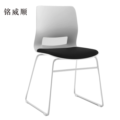 MINGWEISHUN铭威顺培训会议椅弓形椅洽谈椅无扶手黑色软包椅