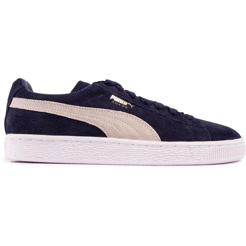 彪马(Puma)儿童运动鞋经典低帮系带休闲板鞋海军蓝质感麂皮透气防