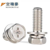 宏瑞泰 不锈钢组合十字槽凹穴六角螺栓 M6*25 100个/包