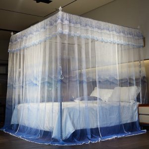 美帮汇三开落地蚊帐1.5公主风1.8m床双人家用新款纹账