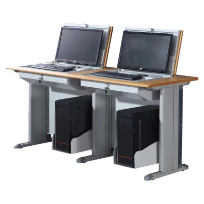 臻远 翻转桌显示器隐藏式培训桌 001黄榉色