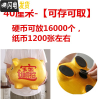三维工匠存钱罐不可取大人用家用金猪储蓄罐小储钱只进不出大容量儿童超大 [可存可取]40厘米(送垫子)