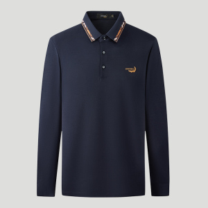 鳄鱼恤CROCODILE 男士POLO衫春秋商务休闲父亲翻领长袖T恤