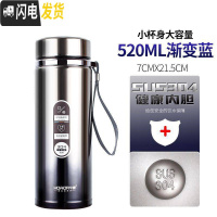三维工匠运动保温杯户外便携健身水壶男女大容量不锈钢泡茶水杯子定制 藏青色渐变-520