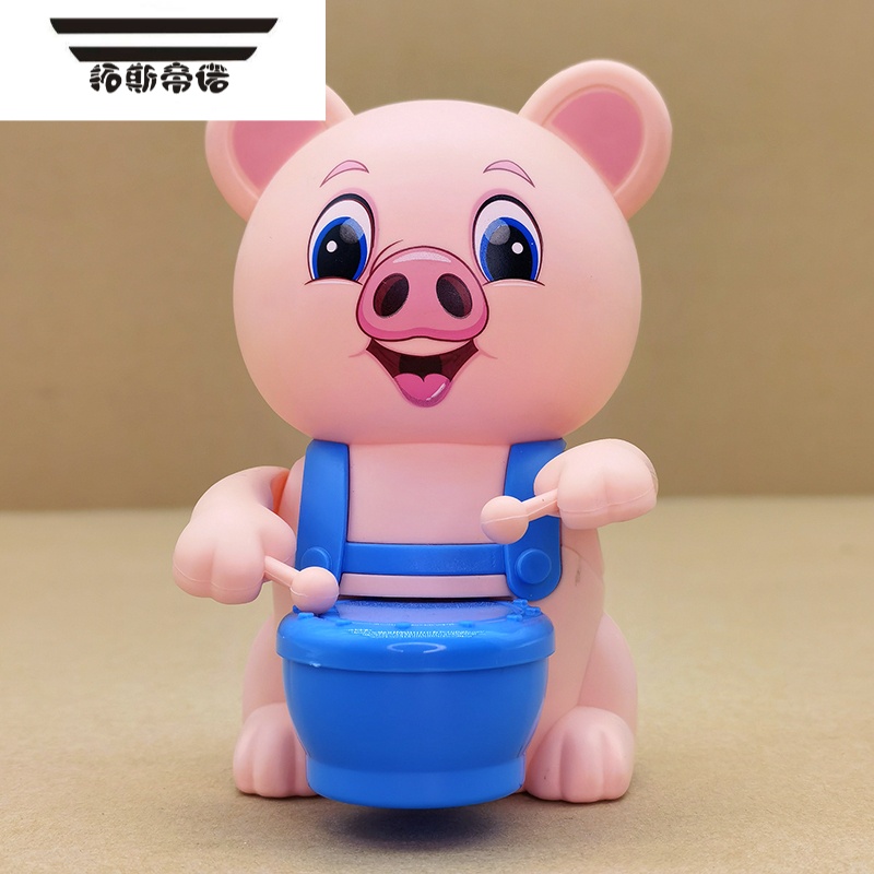 拓斯帝诺上链弦发条玩具敲鼓小猪仿真动物可爱宝宝启蒙学爬益智互动2