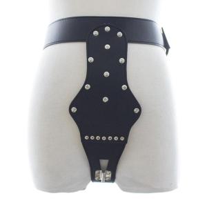 桃色缘 多款钢钉锁扣电动阳具贞裤皮革裤 sm情趣用品女用器具SM私密调教成人用品内裤男 钢钉带锁十字贞操皮革裤