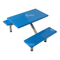 洛诗莲 LSL4040854玻璃钢餐桌椅组合食堂连体餐桌椅不锈钢架条凳款